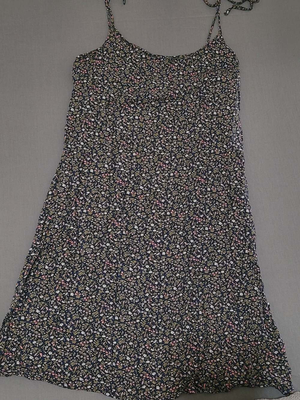 Rusty Black Mini Dress with Pink & Cream Floral